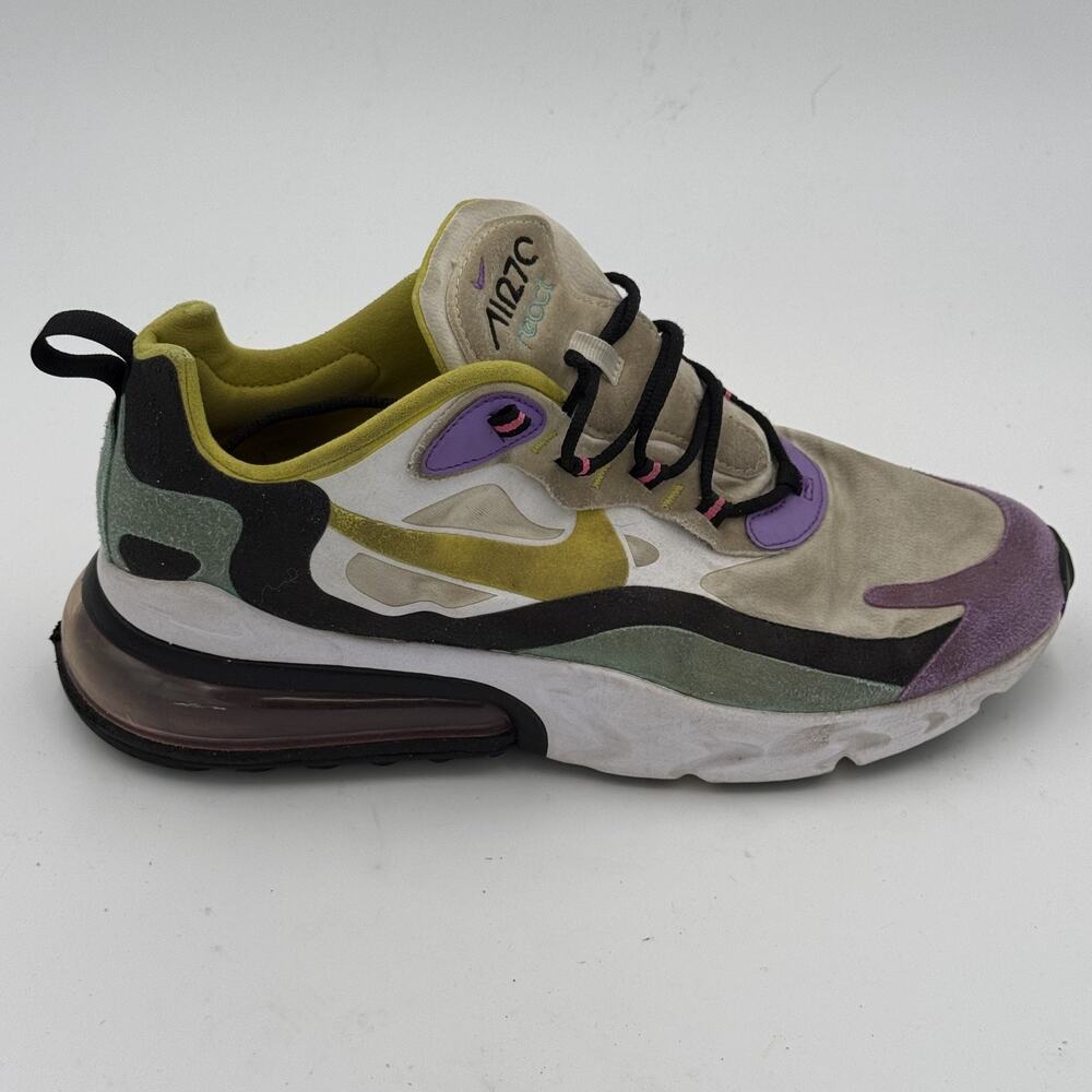 Nike Air Max 270 React Men's Size 9 Yellow Green Black Activewear Sneakers